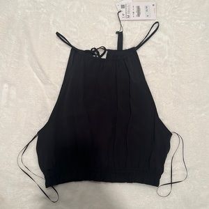 Zara black halter blouse